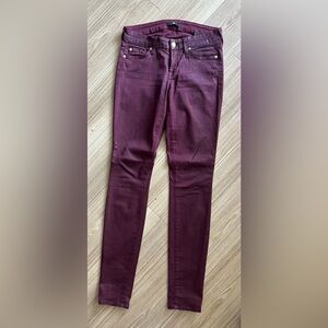 7 For All Mankind Skinny Jeans – Burgundy Wine – Size 25